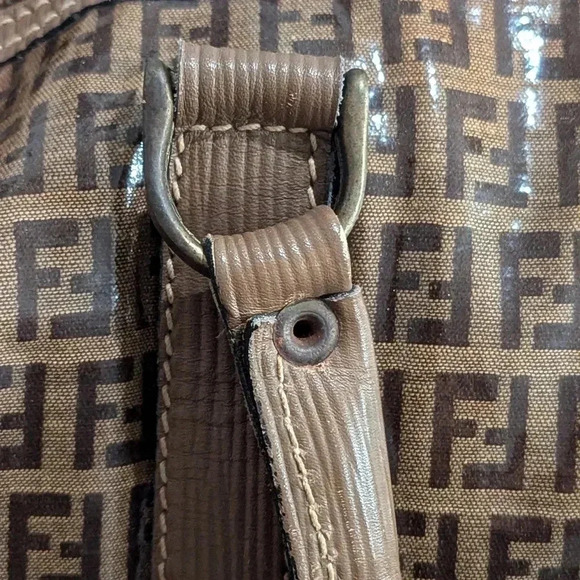 Authentic Fendi Zucca Boston Bag PVC Coated Canvas - Picture 12 of 15